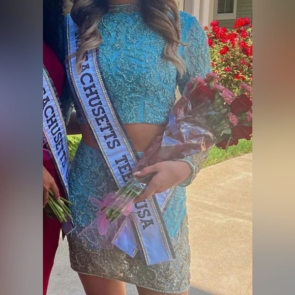 SHERRI HILL 53059 beaded two piece set. Worn once! - Picture 3 of 3